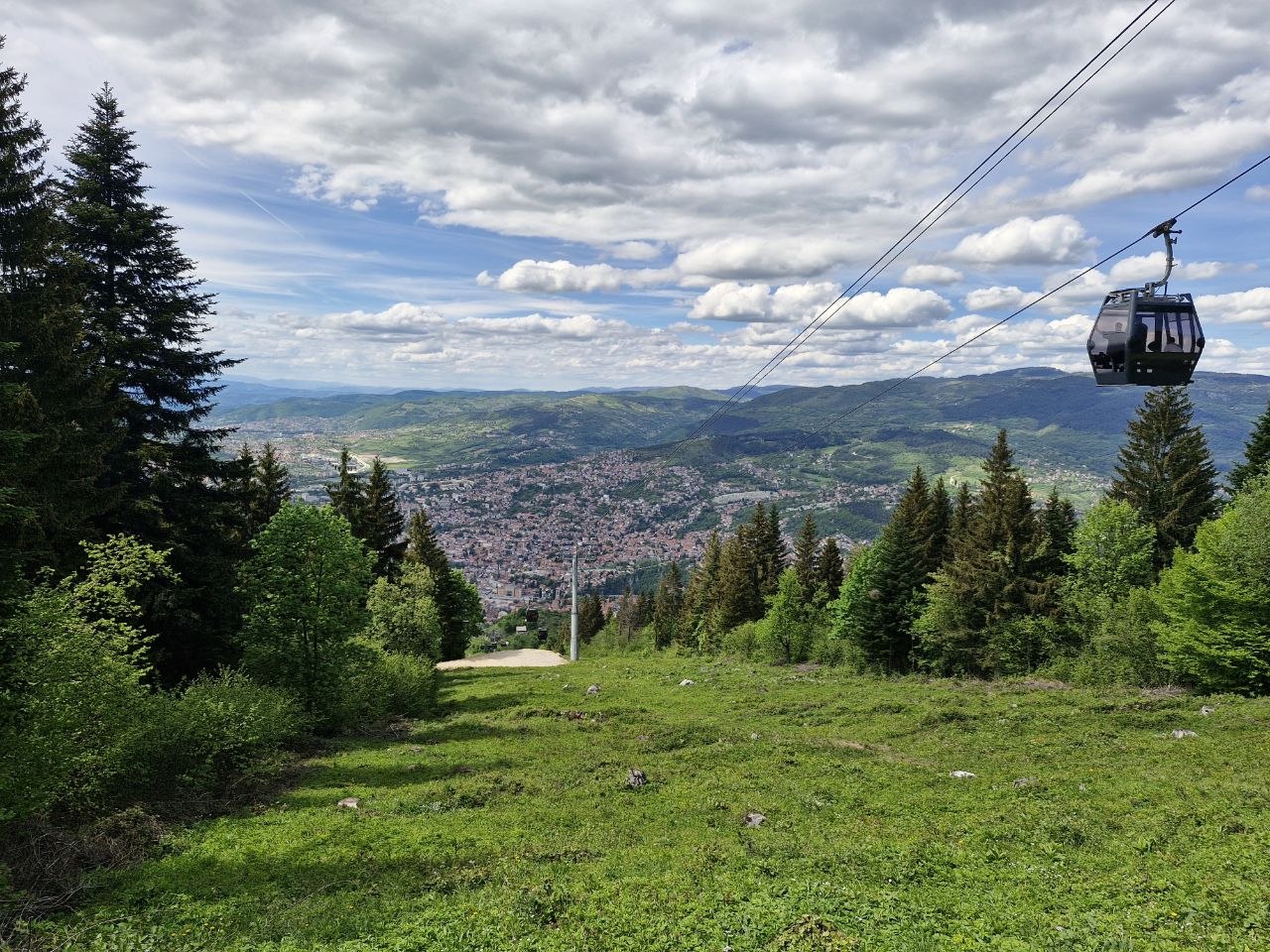 Sarajevo cable car going toward Trebević Mountain