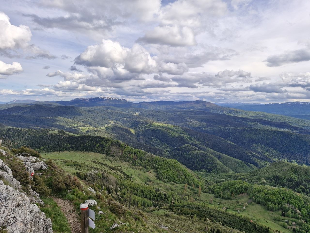 Viewpoint from Trebević Mountain overlooking mountain near Sarajevo