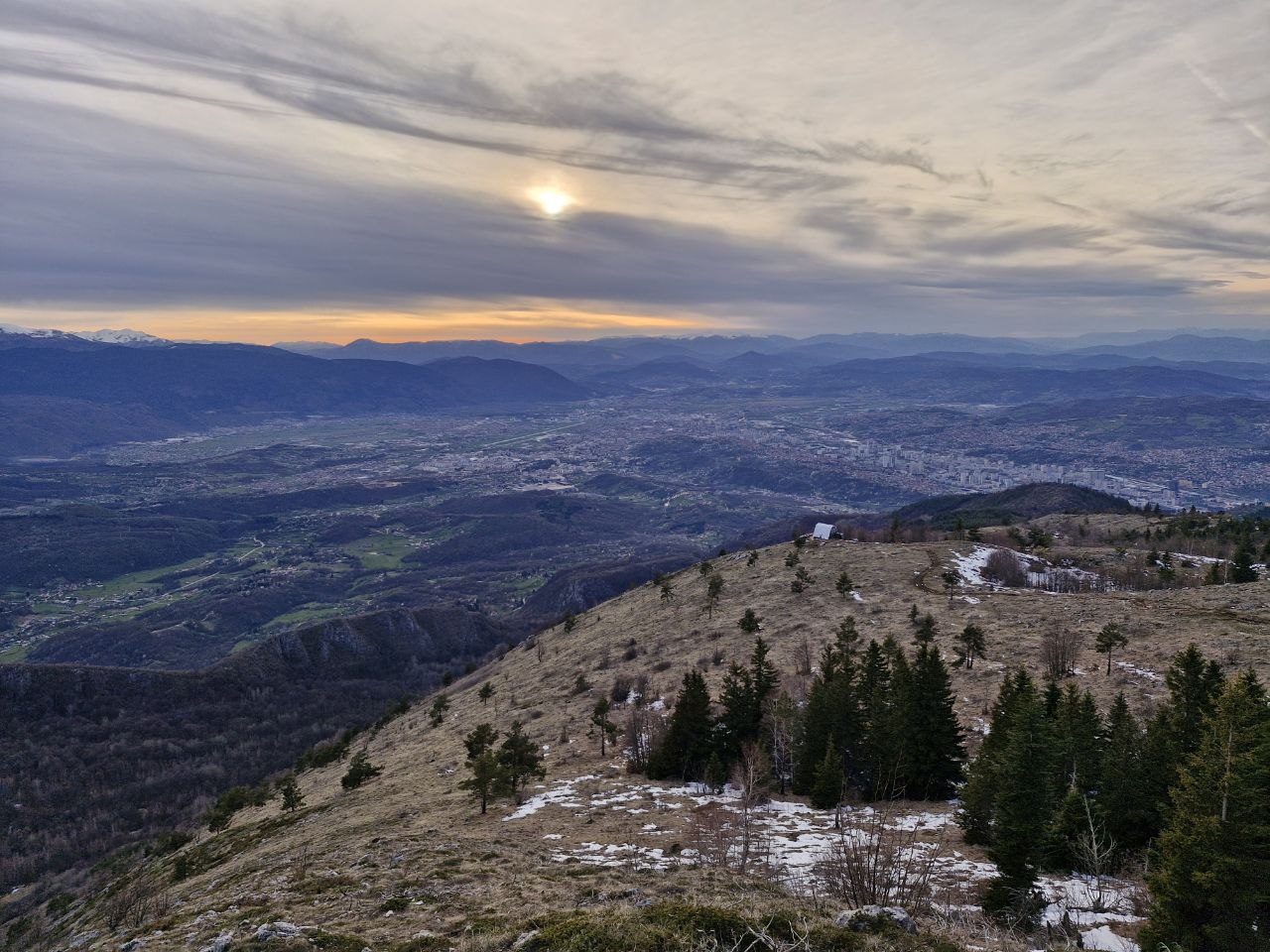 Sunset over Sarajevo valley